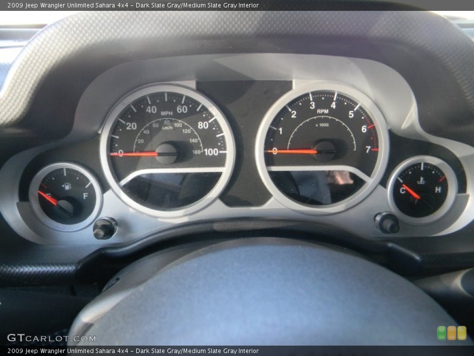 Dark Slate Gray/Medium Slate Gray Interior Gauges for the 2009 Jeep Wrangler Unlimited Sahara 4x4 #55386444