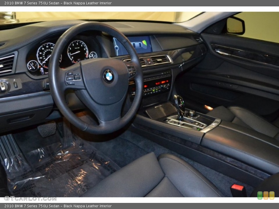 Black Nappa Leather Interior Prime Interior for the 2010 BMW 7 Series 750Li Sedan #55391019