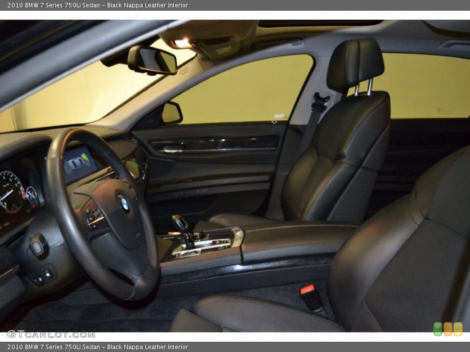 Black Nappa Leather Interior Photo for the 2010 BMW 7 Series 750Li Sedan #55391027