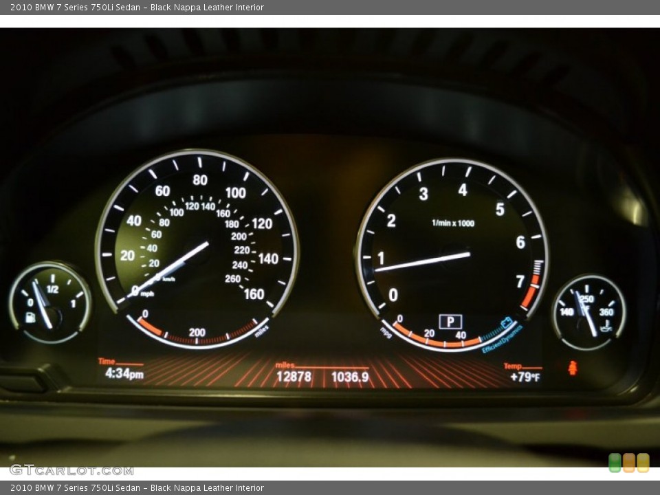 Black Nappa Leather Interior Gauges for the 2010 BMW 7 Series 750Li Sedan #55391097