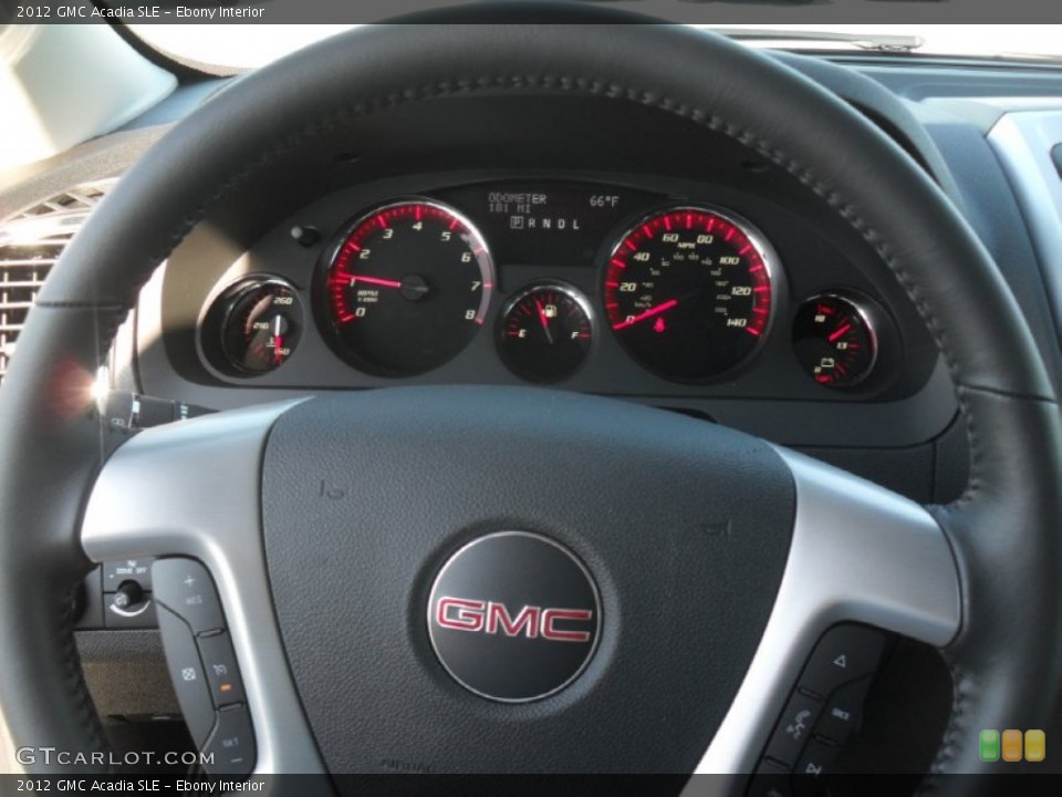 Ebony Interior Steering Wheel for the 2012 GMC Acadia SLE #55392522