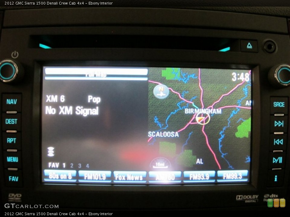 Ebony Interior Navigation for the 2012 GMC Sierra 1500 Denali Crew Cab 4x4 #55392825