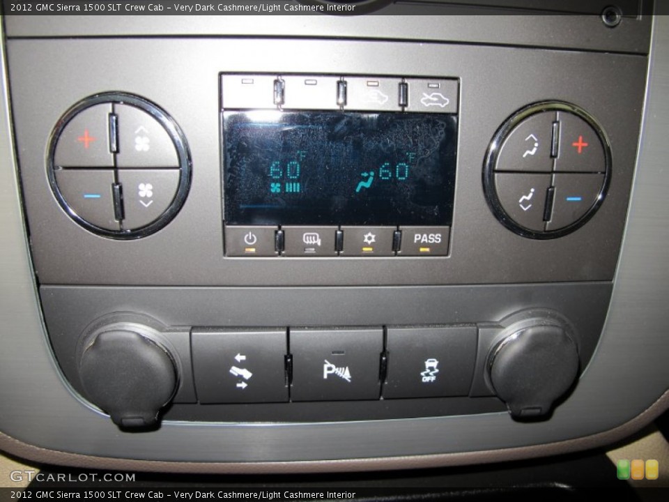 Very Dark Cashmere/Light Cashmere Interior Controls for the 2012 GMC Sierra 1500 SLT Crew Cab #55392945
