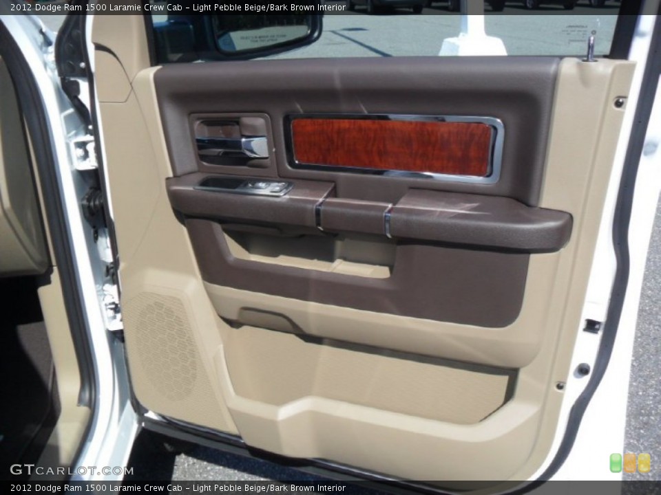 Light Pebble Beige/Bark Brown Interior Door Panel for the 2012 Dodge Ram 1500 Laramie Crew Cab #55395523