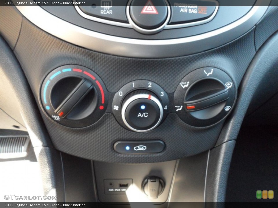 Black Interior Controls for the 2012 Hyundai Accent GS 5 Door #55398681
