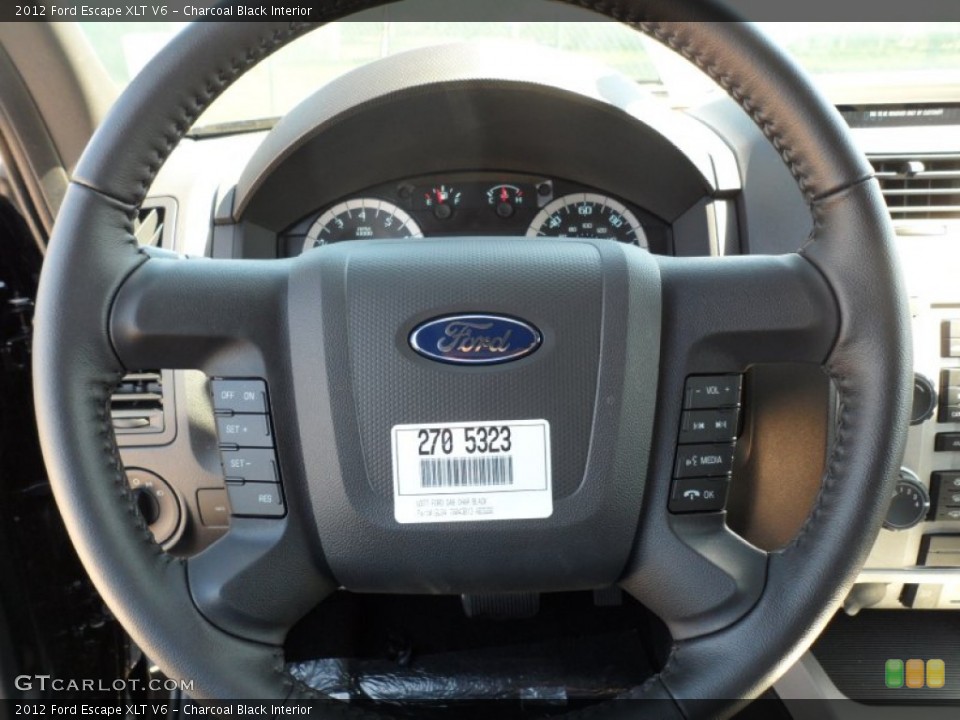 Charcoal Black Interior Steering Wheel for the 2012 Ford Escape XLT V6 #55399644