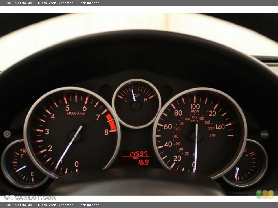 Black Interior Gauges for the 2009 Mazda MX-5 Miata Sport Roadster #55400205