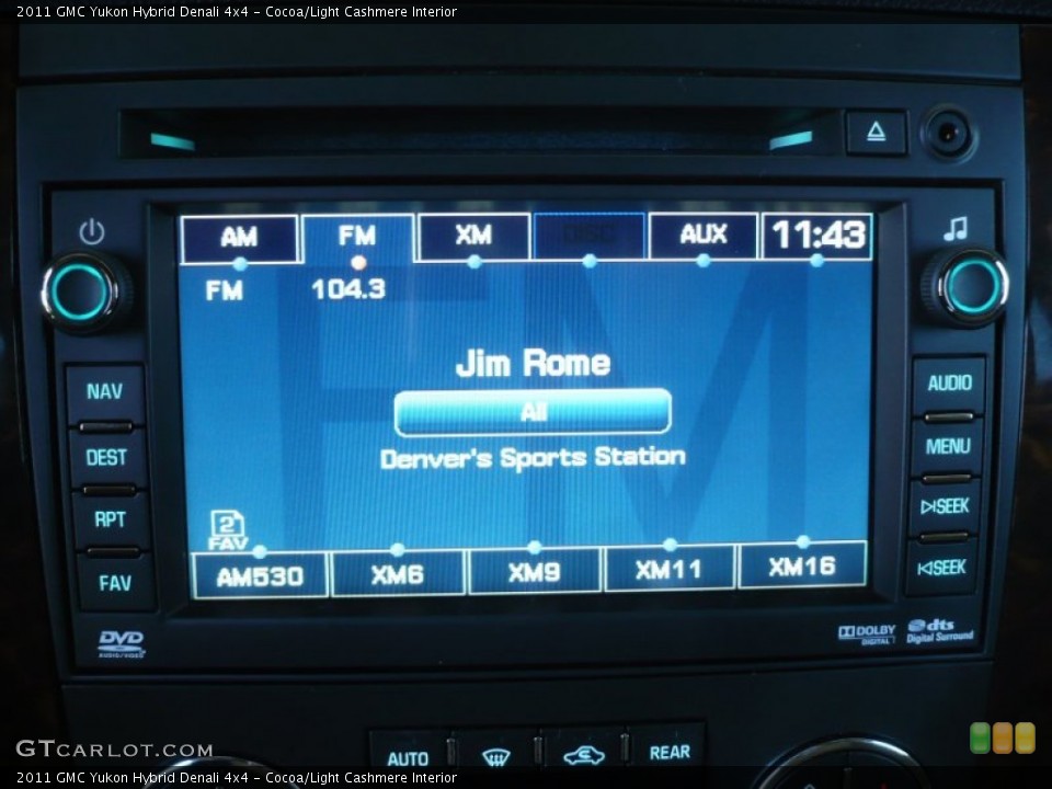 Cocoa/Light Cashmere Interior Controls for the 2011 GMC Yukon Hybrid Denali 4x4 #55406829