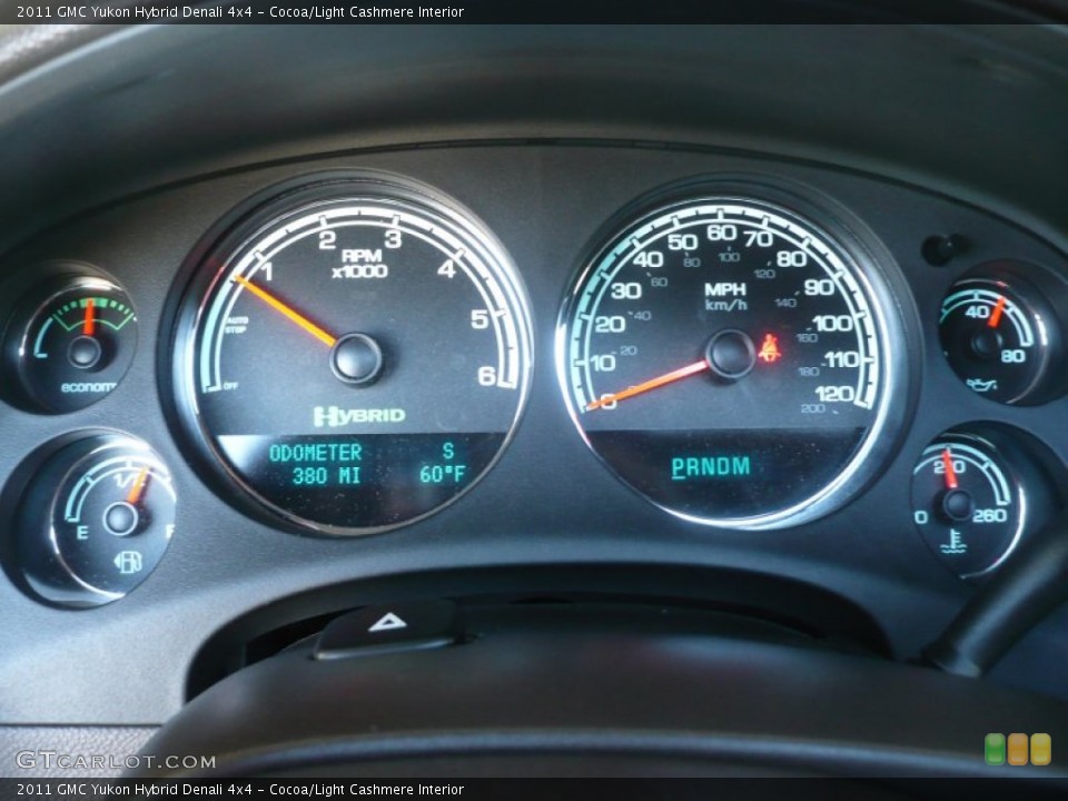 Cocoa/Light Cashmere Interior Gauges for the 2011 GMC Yukon Hybrid Denali 4x4 #55406907