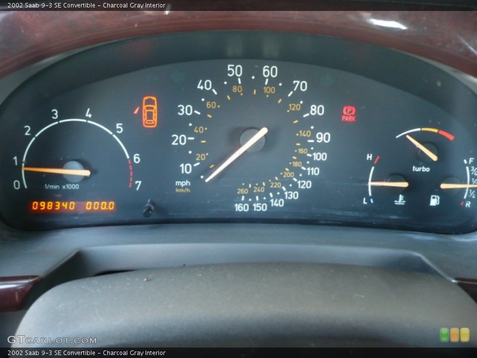 Charcoal Gray Interior Gauges for the 2002 Saab 9-3 SE Convertible #55407852