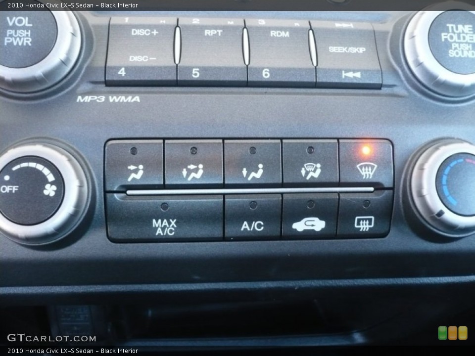Black Interior Controls for the 2010 Honda Civic LX-S Sedan #55408059