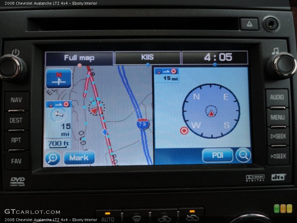 Ebony Interior Navigation for the 2008 Chevrolet Avalanche LTZ 4x4 #55408851