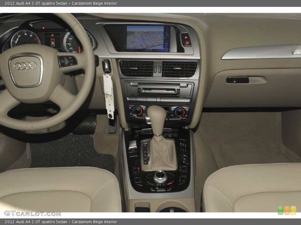 Cardamom Beige Interior Dashboard for the 2012 Audi A4 2.0T quattro Sedan #55409958