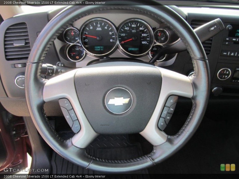 Ebony Interior Steering Wheel for the 2008 Chevrolet Silverado 1500 LT Extended Cab 4x4 #55410836