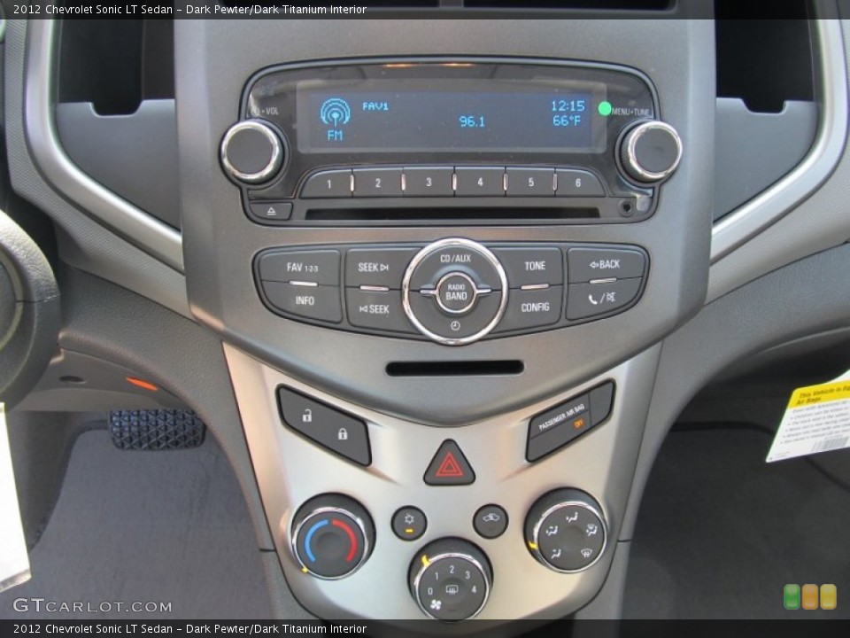 Dark Pewter/Dark Titanium Interior Controls for the 2012 Chevrolet Sonic LT Sedan #55411845
