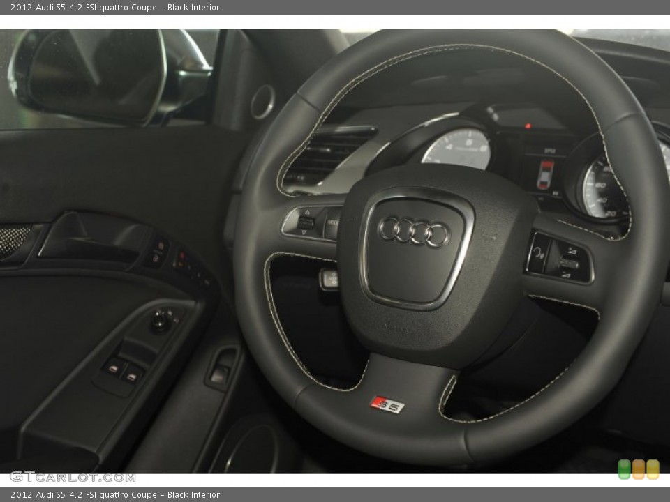 Black Interior Steering Wheel for the 2012 Audi S5 4.2 FSI quattro Coupe #55412199