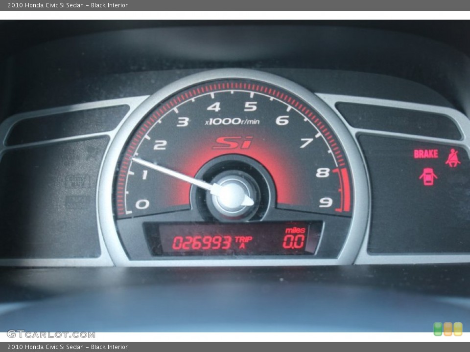 Black Interior Gauges for the 2010 Honda Civic Si Sedan #55414008