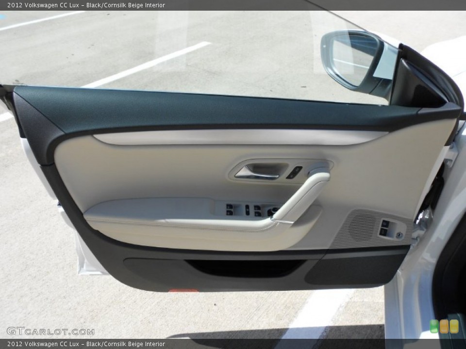 Black/Cornsilk Beige Interior Door Panel for the 2012 Volkswagen CC Lux #55418121