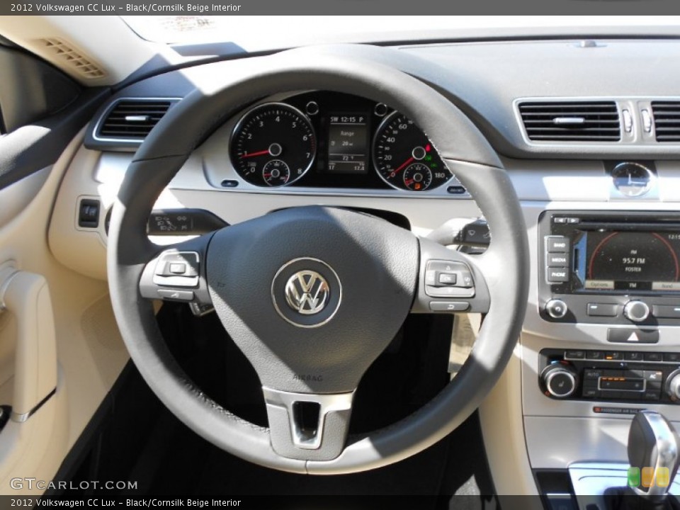 Black/Cornsilk Beige Interior Steering Wheel for the 2012 Volkswagen CC Lux #55418171