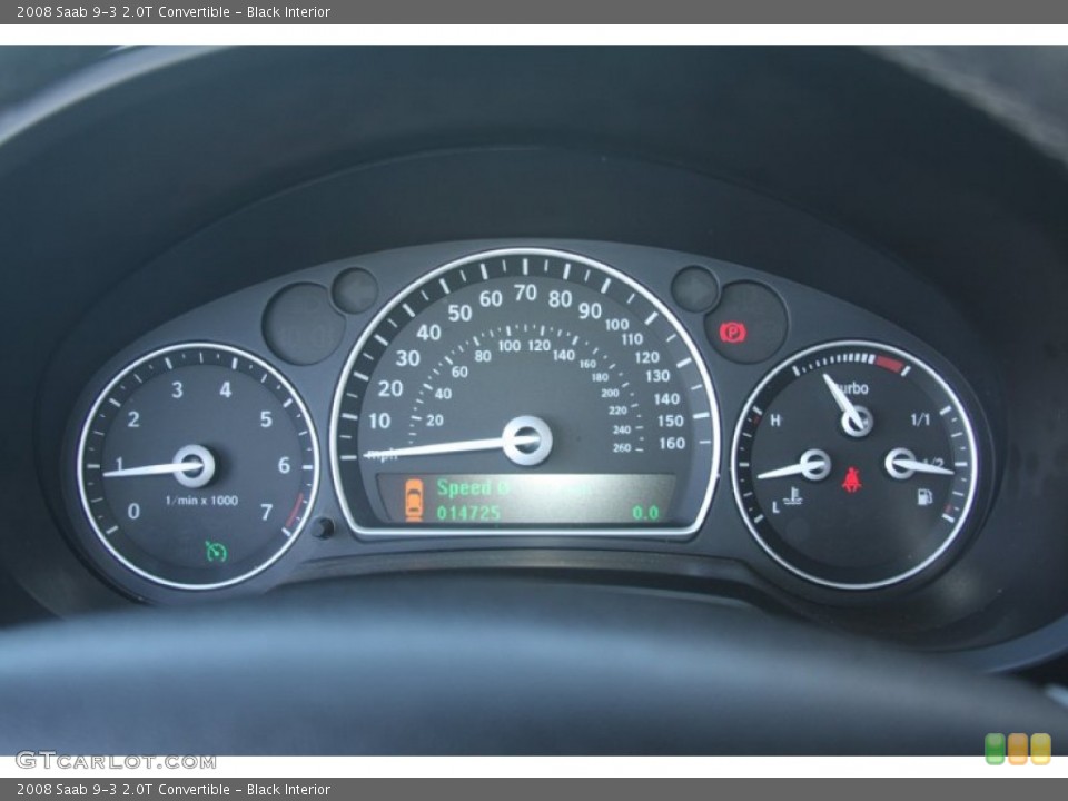 Black Interior Gauges for the 2008 Saab 9-3 2.0T Convertible #55419403