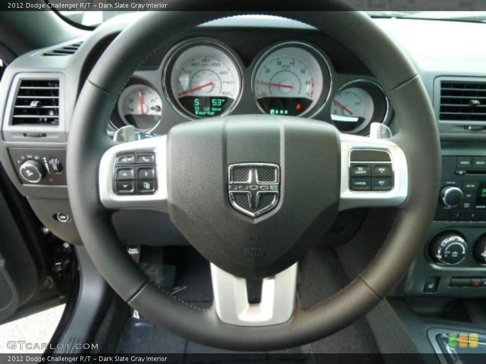 Dark Slate Gray Interior Steering Wheel for the 2012 Dodge Challenger R/T #55424748