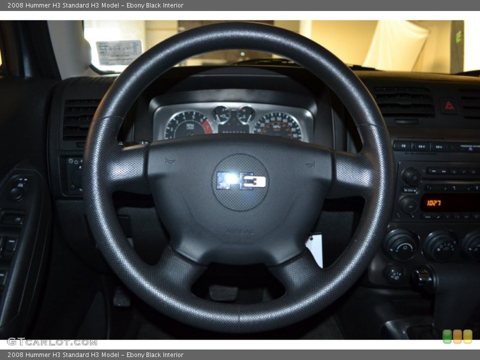 Ebony Black Interior Steering Wheel for the 2008 Hummer H3  #55424883