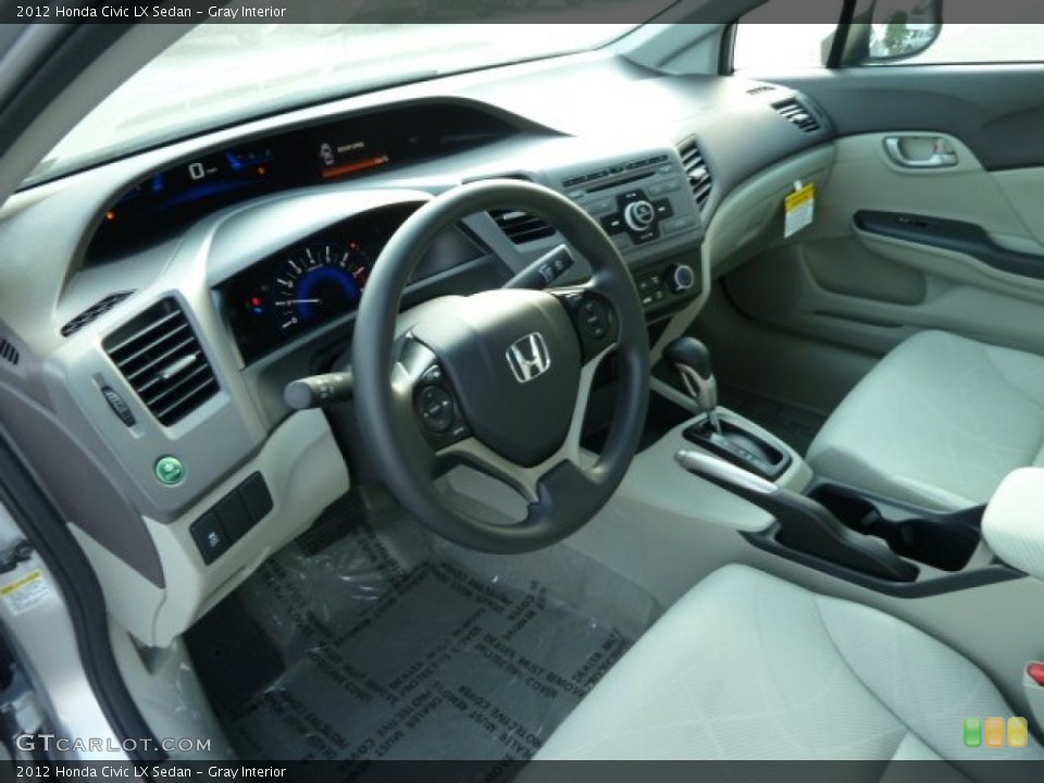 Gray Interior Prime Interior for the 2012 Honda Civic LX Sedan #55434594