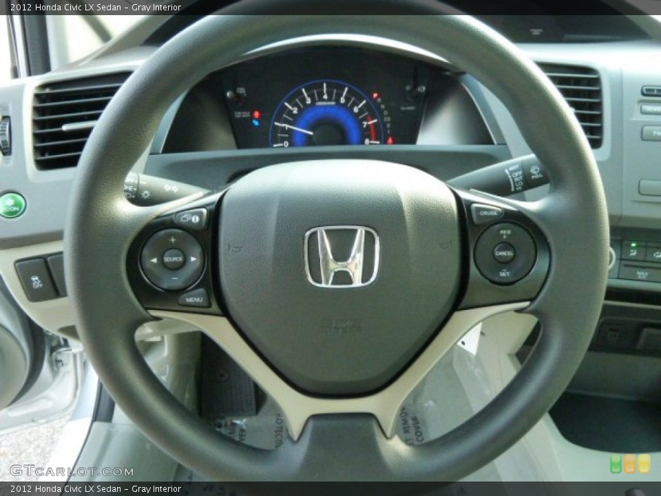 Gray Interior Steering Wheel for the 2012 Honda Civic LX Sedan #55434603