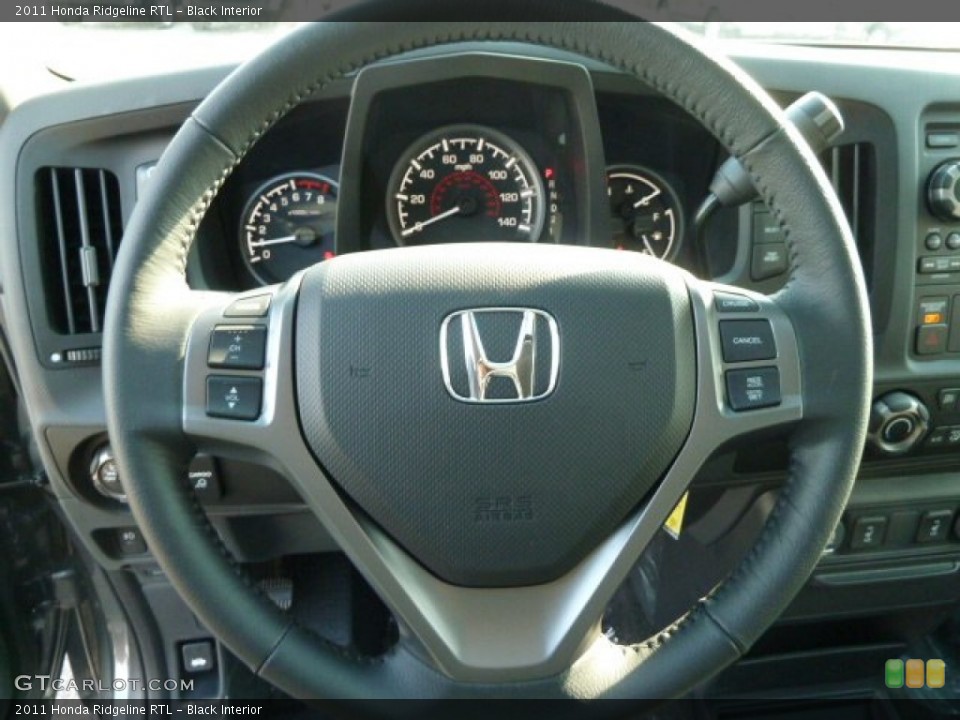 Black Interior Steering Wheel for the 2011 Honda Ridgeline RTL #55434789