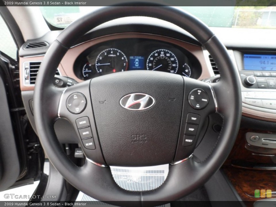 Black Interior Steering Wheel for the 2009 Hyundai Genesis 3.8 Sedan #55442167