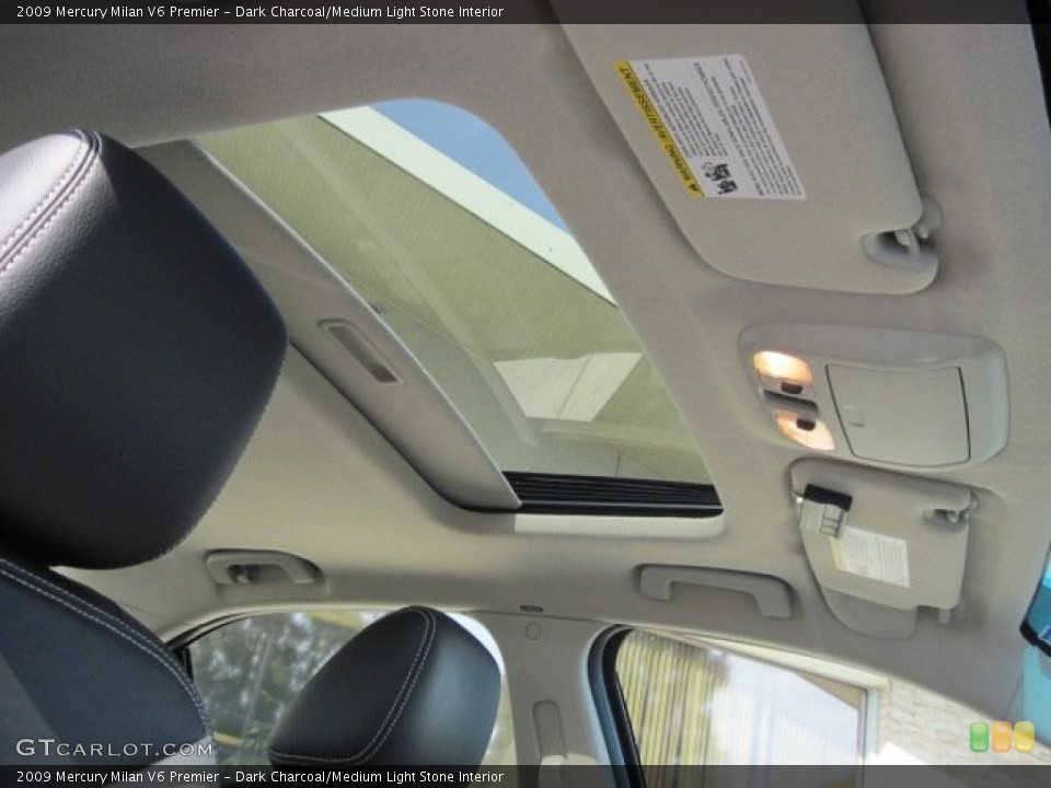Dark Charcoal/Medium Light Stone Interior Sunroof for the 2009 Mercury Milan V6 Premier #55446197