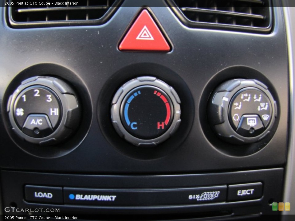 Black Interior Controls for the 2005 Pontiac GTO Coupe #55446926