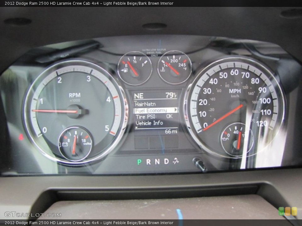 Light Pebble Beige/Bark Brown Interior Gauges for the 2012 Dodge Ram 2500 HD Laramie Crew Cab 4x4 #55448615