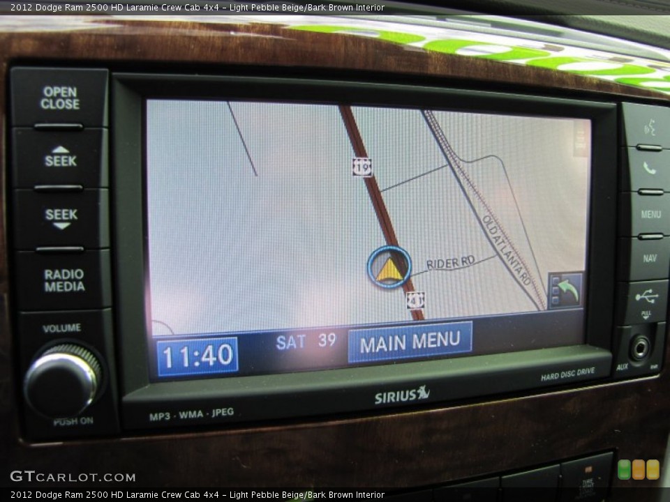 Light Pebble Beige/Bark Brown Interior Navigation for the 2012 Dodge Ram 2500 HD Laramie Crew Cab 4x4 #55448618