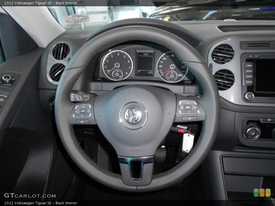 Black Interior Steering Wheel for the 2012 Volkswagen Tiguan SE #55456184