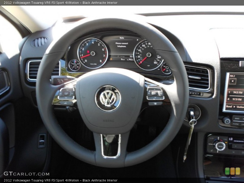 Black Anthracite Interior Steering Wheel for the 2012 Volkswagen Touareg VR6 FSI Sport 4XMotion #55457011