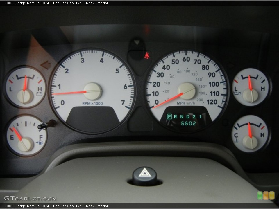 Khaki Interior Gauges for the 2008 Dodge Ram 1500 SLT Regular Cab 4x4 #55459535