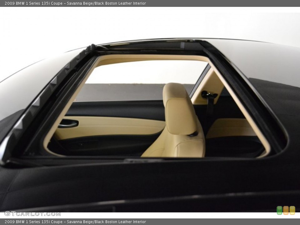 Savanna Beige/Black Boston Leather Interior Sunroof for the 2009 BMW 1 Series 135i Coupe #55460936