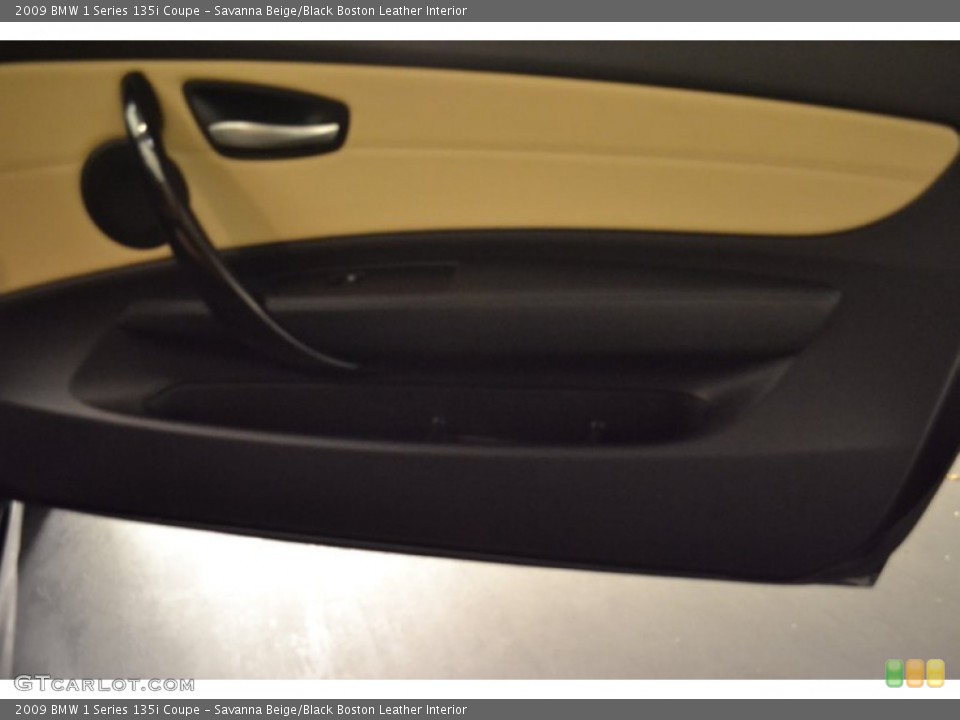 Savanna Beige/Black Boston Leather Interior Door Panel for the 2009 BMW 1 Series 135i Coupe #55461035