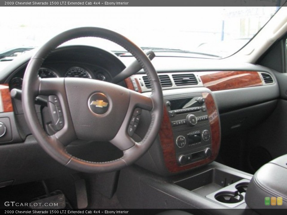 Ebony Interior Dashboard for the 2009 Chevrolet Silverado 1500 LTZ Extended Cab 4x4 #55461776