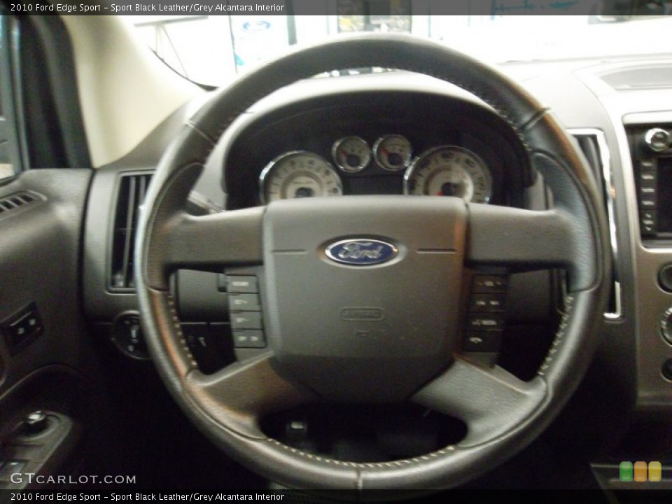 Sport Black Leather/Grey Alcantara Interior Steering Wheel for the 2010 Ford Edge Sport #55462061