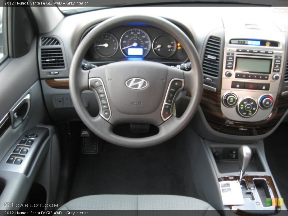 Gray Interior Dashboard for the 2012 Hyundai Santa Fe GLS AWD #55463669