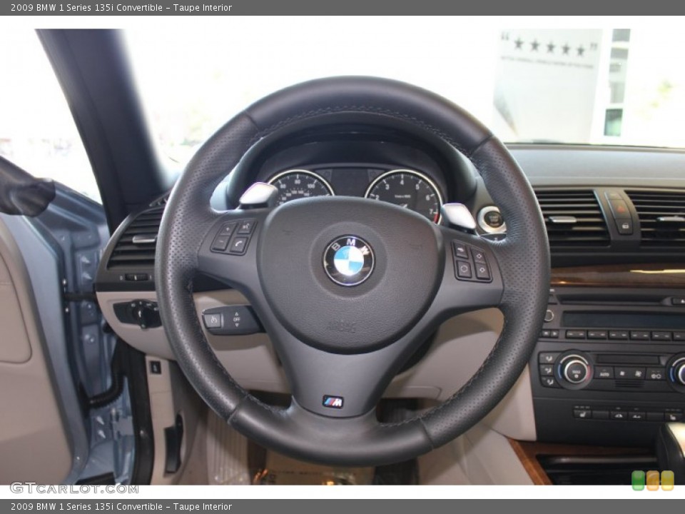 Taupe Interior Steering Wheel for the 2009 BMW 1 Series 135i Convertible #55469435