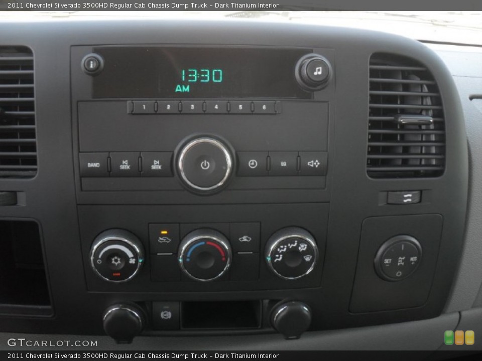 Dark Titanium Interior Controls for the 2011 Chevrolet Silverado 3500HD Regular Cab Chassis Dump Truck #55469597