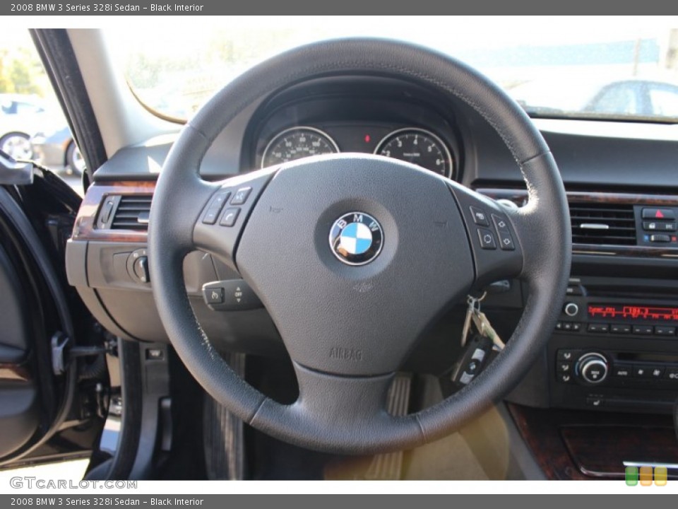 Black Interior Steering Wheel for the 2008 BMW 3 Series 328i Sedan #55469696
