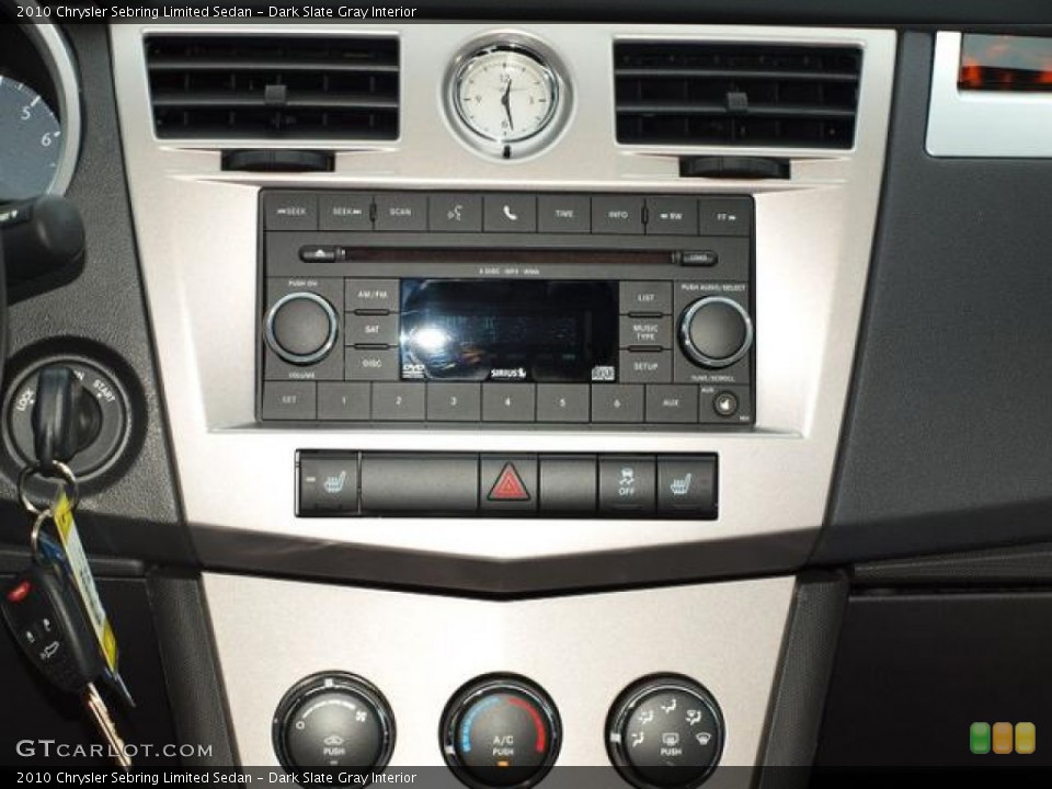 Dark Slate Gray Interior Controls for the 2010 Chrysler Sebring Limited Sedan #55477670