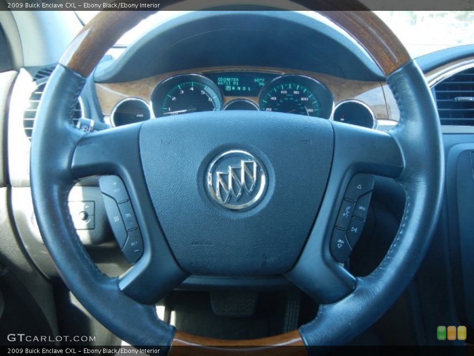 Ebony Black/Ebony Interior Steering Wheel for the 2009 Buick Enclave CXL #55478762