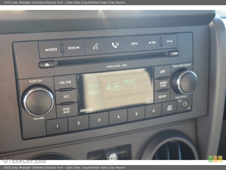 Dark Slate Gray/Medium Slate Gray Interior Audio System for the 2009 Jeep Wrangler Unlimited Rubicon 4x4 #55480630