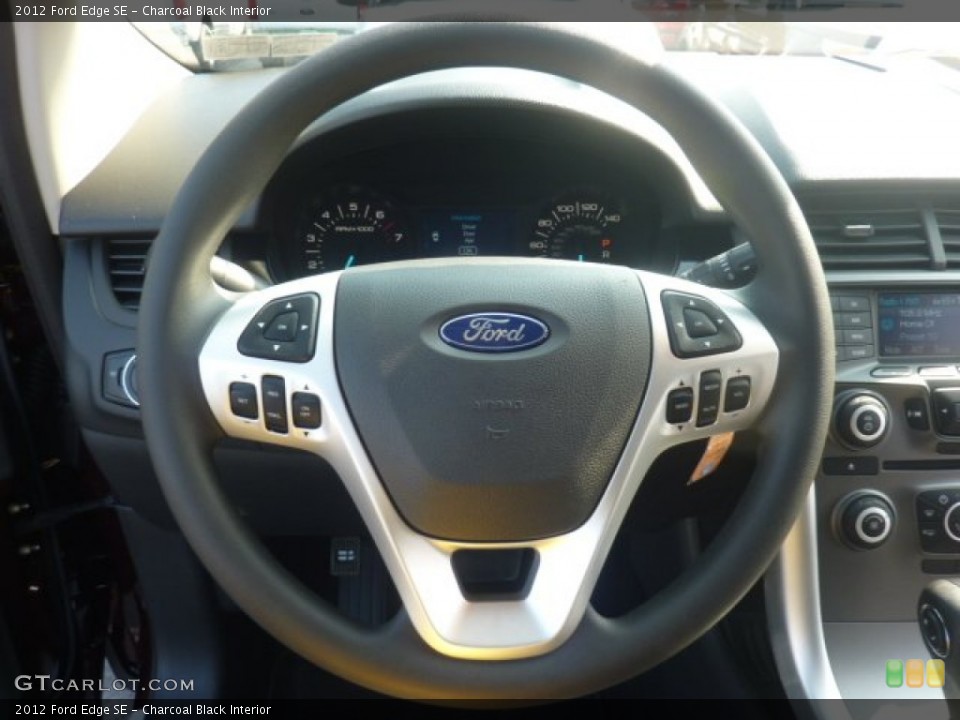 Charcoal Black Interior Steering Wheel for the 2012 Ford Edge SE #55483502