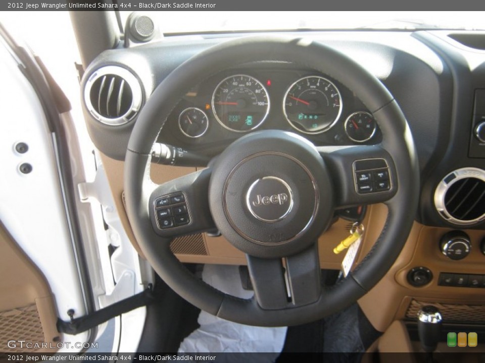 Black/Dark Saddle Interior Steering Wheel for the 2012 Jeep Wrangler Unlimited Sahara 4x4 #55486223